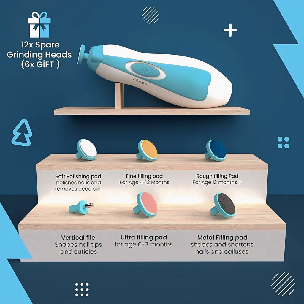 Electric Baby Nail Trimmer with LED Light Safe & Quiet Nail Care for Newborns, Kids & Parents