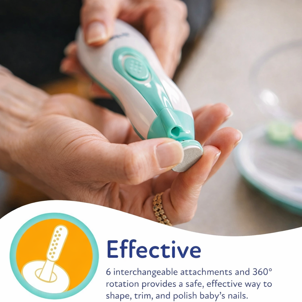 Electric Baby Nail Trimmer with LED Light Safe & Quiet Nail Care for Newborns, Kids & Parents