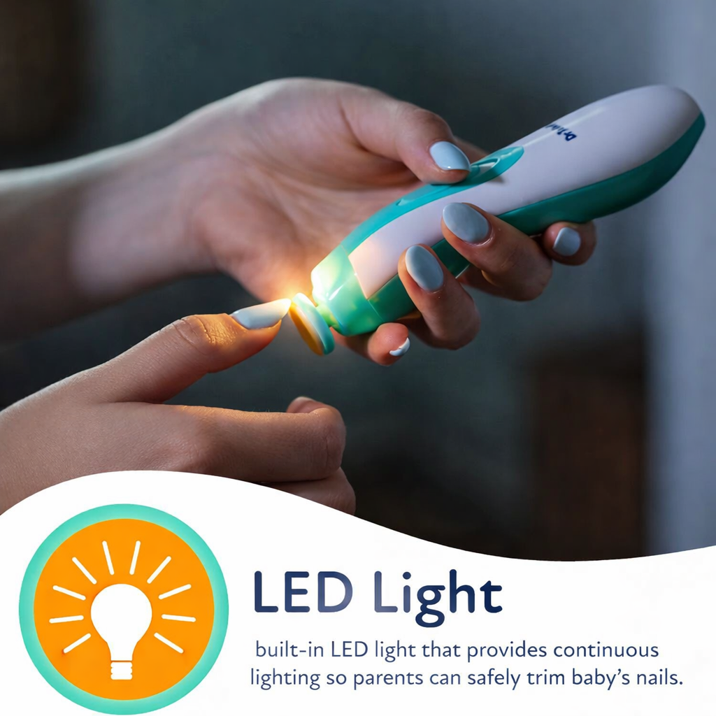 Electric Baby Nail Trimmer with LED Light Safe & Quiet Nail Care for Newborns, Kids & Parents